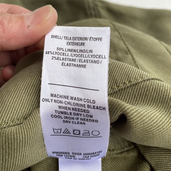 Hudson Jeans Utility Jumpsuit S Olive Green Long Sleeve Lyocell Linen Drawstring - Picture 10 of 10